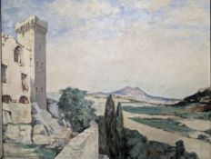 20TH CENTURY SCHOOL - FRENCH OIL ON CANVAS PROVENCE PAINTING