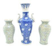 THREE 20TH CENTURY JAPANESE PORCELAIN VASES