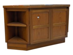 NATHAN - SQUARES - RETRO VINTAGE TEAK TV CORNER CABINET/STAND