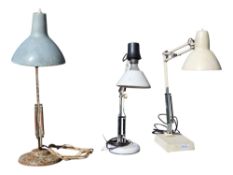 THREE VINTAGE 20TH CENTURY ANGLEPOISE STYLE LAMPS