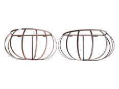 PAIR OF LATE 19TH CENTURY CAST IRON HALF MOON HAY RACKS / WALL BASKETS