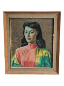 AFTER VLADIMIR TRETCHIKOFF - MISS WONG - MID CENTURY PRINT ON BOARD