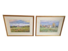 VIVAR - TWO FRENCH LATE 20TH CENTURY PASTEL DRAWING ARTWORKS