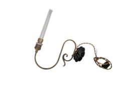 20TH CENTURY BRASS SCROLLED WALL SCONCE WITH LONG LIGHT BULB