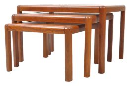 MID CENTURY TEAK WOOD DANISH NEST OF TABLES