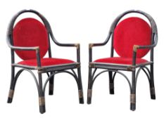 PAIR OF CHINOISERIE MANNER BAMBOO ARMCHAIRS