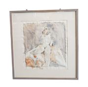 21ST CENTURY CONTEMPORARY WATERCOLOUR PAINTING OF NUDE FEMALE