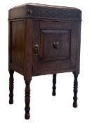1920s OAK JACOBEAN REVIVAL POT BEDSIDE CABINET