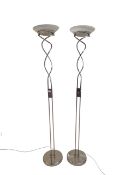 PAIR OF CONTEMPORARY METAL STANDARD LAMPS
