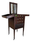 18TH CENTURY GEORGE III MAHOGANY PEDESTAl WASHSTAND WITH MIRROR