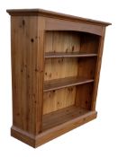 19TH CENTURY REVIVAL COUNTRY PINE OPEN WINDOW BOOKCASE