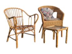 COLLECTION OF VINTAGE 20TH CENTURY RATTAN & BAMBOO CONSERVATORY FURNITURE