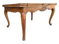 A FRENCH WALNUT PARQUETRY INLAID REFECTORY DINING TABLE
