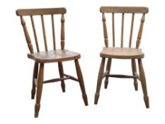 NEAR PAIR OF 19TH CENTURY BEECH & ELM WINDSOR CHAIRS
