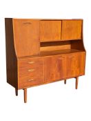 JENTIQUE FURNITURE- MID CENTURY TEAK HIGHBOARD SIDEBOARD