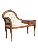 VICTORIAN REVIVAL TELEPHONE HALL SEAT