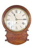 19TH CENTURY ISLEWORTH OAK SCHOOL WALL HANGING CLOCK