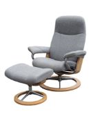 EKORNES - SCANDINAVIAN CONSUL CLASSIC RECLINER ARMCHAIR & OTTOMAN