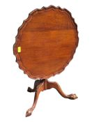 19TH CENTURY REVIVAL MAHOGANY TILT TOP OCCASIONAL WINE TABLE