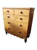 VICTORIAN 19TH CENTURY PINE CHEST OF DRAWERS