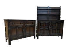 ERCOL FURNITURE - MID CENTURY OLD COLONIAL DRESSER W/ SIMILAR EXAMPLE