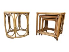 ITALIAN MODERN DESIGN - TWO LATE 20TH CENTURY BAMBOO OCCASIONAL TABLES