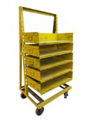 20TH CENTURY YELLOW PAINTED INDUSTRIAL STORAGE