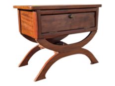 VINTAGE MID CENTURY LOW CHINESE HARDWOOD BEDSIDE CABINET TABLE