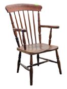 19TH CENTURY VICTORIAN BEECH & ELM WINDSOR FARMHOUSE CHAIR
