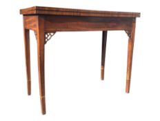 19TH CENTURY MAHOGANY FOLD OVER CARD / GAMES TABLE