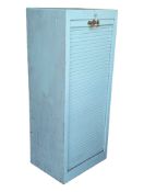ART DECO PAINTED TAMBOUR FRONT FILING INDUSTRIAL PEDESTAL CABINET