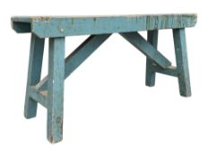 EARLY 20TH CENTURY PAINTED PINE FARMHOUSE REFECTORY TABLE PIG BENCH