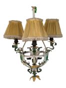 VINTAGE 20TH CENTURY CONTINENTAL TOLEWARE CEILING LIGHT