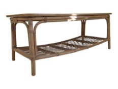 MID 20TH CENTURY BAMBOO & FORMICA COFFEE TABLE