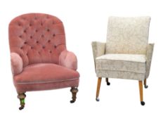 EARLY 20TH CENTURY BUTTON BACK BEDROOM CHAIR