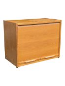 MID CENTURY GERMAN OAK TAMBOUR FRONTED CABINET