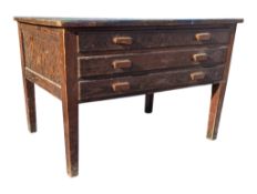 AIR MINISTRY STYLE MID CENTURY OAK ARCHITECTS PLAN CHEST OF DRAWERS