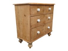 19TH CENTURY VICTORIAN PINE CHEST OF DRAWERS