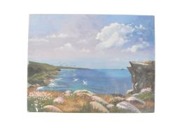 HILDA DEAN - CORNISH COASTAL OIL PAINTING - LONGSHIPS & LANDS END
