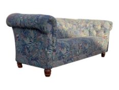 20TH CENTURY LIBERTY FABRIC UPHOLSTERED CHESTERFIELD SOFA SETTEE