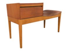 CHIPPY HEATH FURNITURE - MID CENTURY TEAK TELEPHONE SEAT