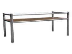 MANNER OF MERROW ASSOCIATES - CHROME 20TH CENTURY COFFEE TABLE