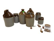 COLLECTION OF 20TH CENTURY STONEWARE FLAGONS