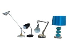 COLLECTION OF FOUR CONTEMPORARY DESK TOP LAMPS