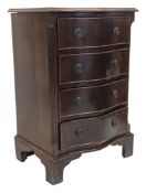 QUEEN ANNE REVIVAL SERPENTINE FRONT MAHOGANY CHEST OF DRAWERS