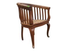 19TH CENTURY VICTORIAN WALNUT SMOKERS' BOW ARMCHAIR