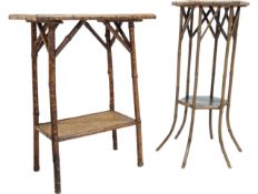 19TH CENTURY AESTHETIC MOVEMENT BAMBOO SIDE TABLE & ANOTHER SIMILAR