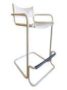 MART STAM BAUHAUS MANNER - MID CENTURY WHITE CANTILEVER BAR / BREAKFAST STOOL