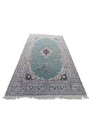 MID CENTURY IRANIAN NAIN ISLAMIC FLOOR RUG.