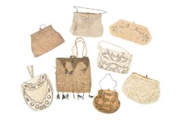EIGHT VINTAGE EMBROIDERED PURSES